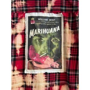 One-of-One Bleached Flannel w/ 1930s Anti-Marijuana Propaganda Patch | L